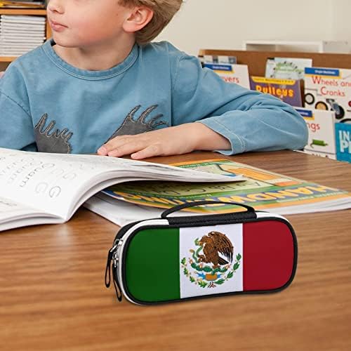 Мексиканско знаме PU кожено пенкало за молив Организатор Преносна шминка за носење чанти за складирање на куќишта