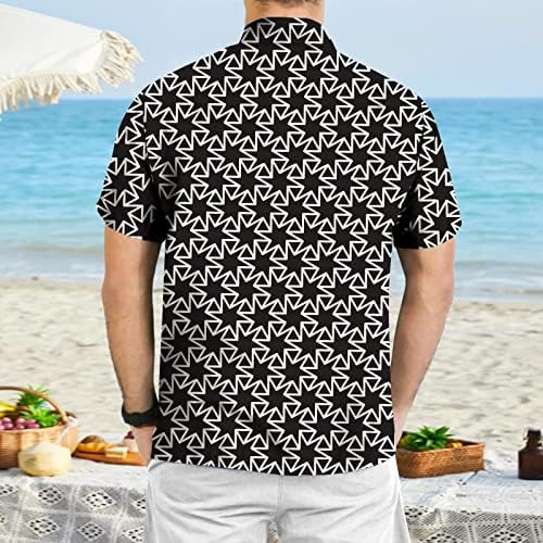 XXBR машки хавајски кошули, копче за кратки ракави со градиент надолу на гроздобер лапел Топ лето тропска лабава лесна кошула на плажа