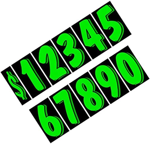 ВЕРСА-ТАГОВИ 7.5 Црна/Зелена Винил Број Налепници 11 Десетина Шофершајбната цена &засилувач; 1 Пакет Секој Од Купување Тука Плаќаат
