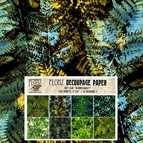 Decoupage Paper Pack Bamboo Forest Flonz Vintage Styled Styled Baper Baper за Decoupage, Craft and StrapBooking