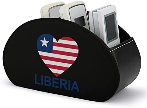 Loveубовта на држачот за далечински управувач со кожа од Либерија со 5 оддели за складирање на канцеларија за складирање десктоп фиока