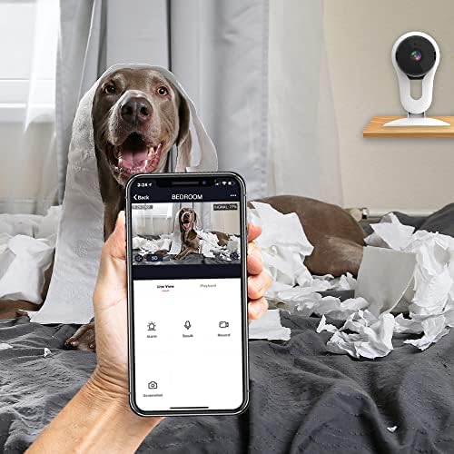 Gabba Goods G-Home Паметен надзор на камера со висока дефиниција дома безжична камера за бебиња/миленичиња со видео снимање, двонасочен аудио-движење