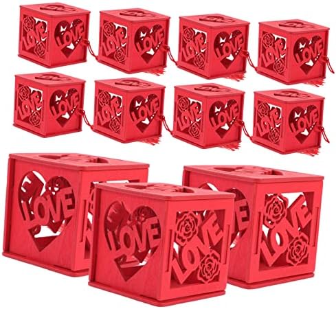 Cabilock 24 парчиња дрвени кутии за кутии Фенси кутија за подароци за свадба кутии за кутии за кутии за подароци за бонбони за свадбени класични