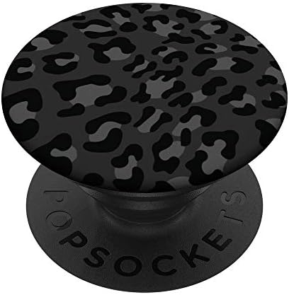 Дизајн на симпатична црна леопард за печатење за жени на црни popsockets popgrip: заменлива зафат за телефони и таблети