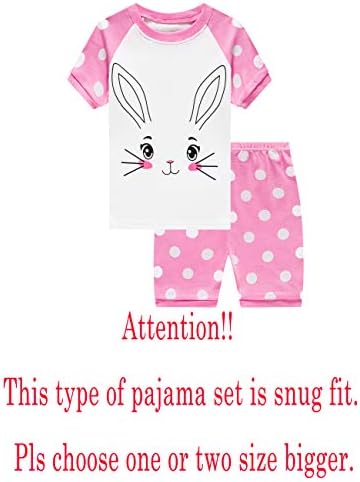 Кикизје Мали Големи Девојки Пижами Постави Кратки Ракави PJs Памук Пижами