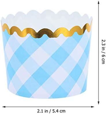 Држач за Торта од хемотон Чаши 200 парчиња Чаши За Кекси Мала Хартиена Торта Чаша За Печење Позлата Карирани Облоги За Хартија За
