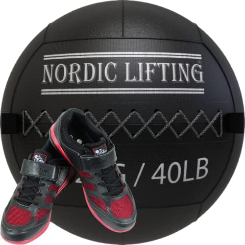 Нордиски Кревање Ѕид Топката 40 фунти пакет Со Чевли Вења Големина 11-Црно Црвено