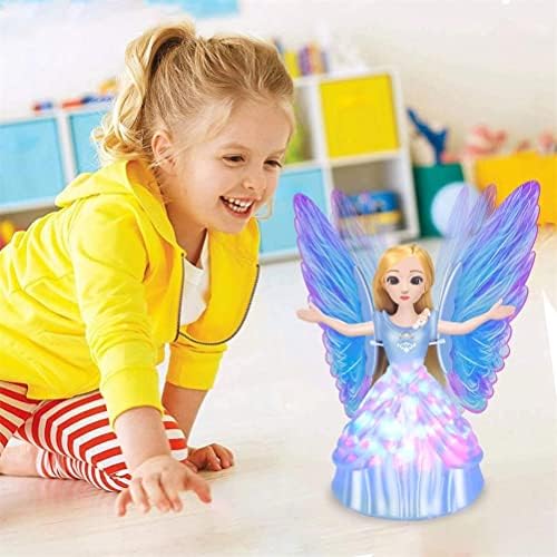 Играчки за кукли на самовила принцези танцувајќи ротирачки пеење музичка играчка за деца девојки батерија оперирана со LED светла,