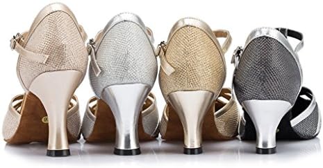 CRC женски стилски тркалезен пети сјајни материјал синтетички сала Морден салса латино танго забава свадба професионални чевли за танцување