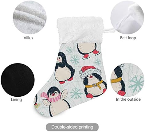 Алаза Божиќни чорапи Божиќни пингвини класични персонализирани мали декорации за порибување за семејни сезонски празници за забави Декор