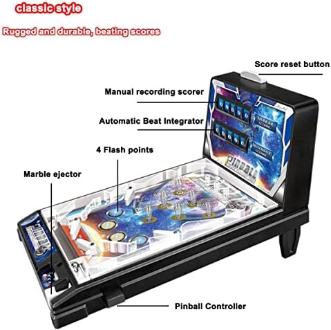 Super Space Space Pinball машина, ретро аркадна машина таблета Pinball игра, преносна електронска машина за игра со пинбол, сложувалка родител-дете Идеална игра за дома