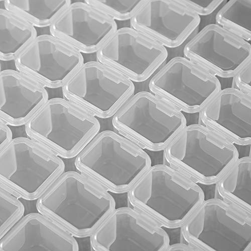 Пластични Занает Организатор Случај, 56 Слотови Пластични Празни Ноктите Уметност Додаток Украси Јасно Пластични Организатор Кутија За Складирање