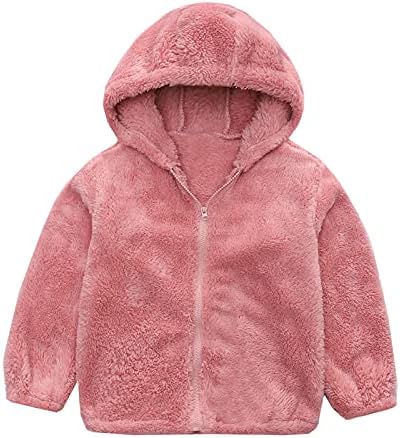 Детско бебе момчиња цврсто патент руно дебело топло качулка со отворено палто топла облека за надворешни работи девојки палто девојче