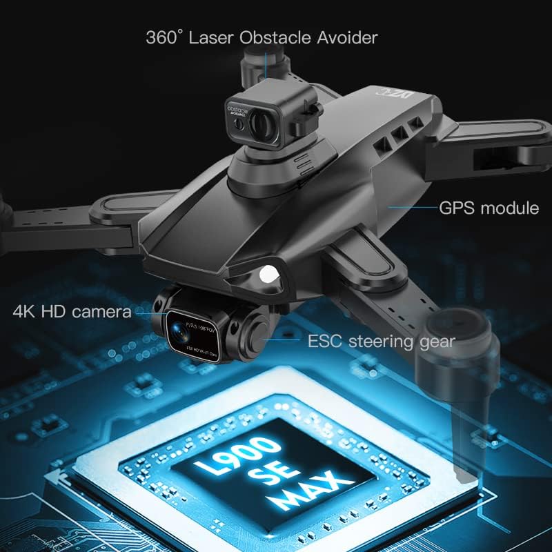 L900 Pro SE Max 4K HD камера со дрон со ласерско избегнување на пречки, лесен GPS Quadcopter за почетник, мотор без четки, менувач 5GHz,