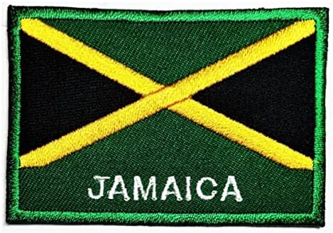 Кленплус 3 парчиња. 1. 7Х2, 6 ИНЧИ. Знаме На Јамајка Везена Апликација Железо На Шиење На Печ Плоштад Форма Знаме Земја Закрпи За Декоративна Поправка