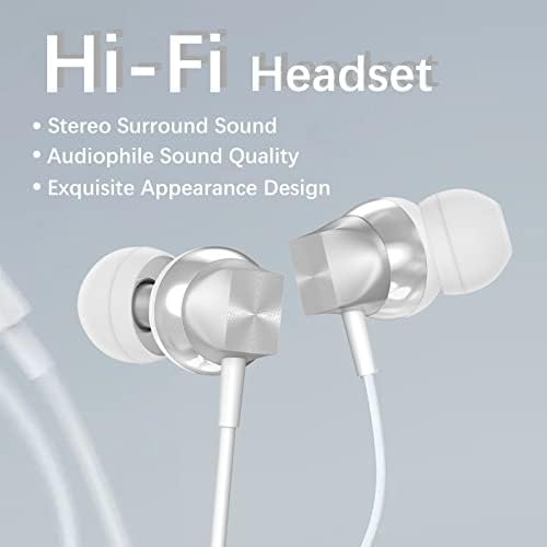 Meifox 2 пакет молња ушни уши за iPhone, жичен во уво стерео бучава Откажување изолациони слушалки за iPhone 14/13/12/11/SE/x/8/7