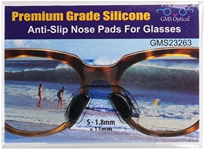 10 пар црни - 1,8мм х 13мм влошки за нос на нос за очила за очила од GMS Optical - силиконски премија од одделение