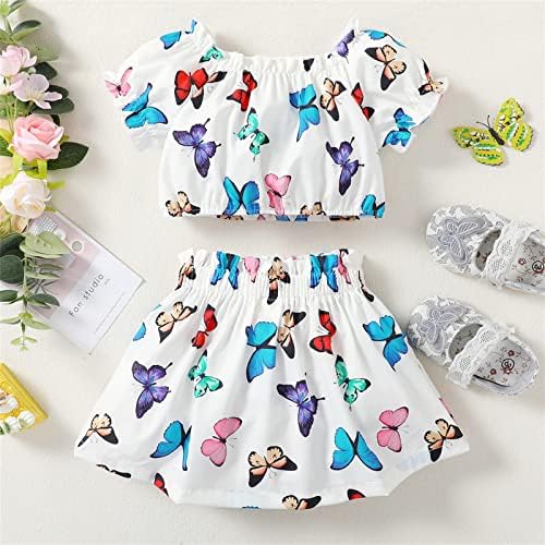 Детско новороденче деца Гилс Пеперутки отпечатоци кратки ракави Топ шорцеви панталони 2 парчиња облека сет Велигден