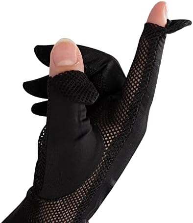 Холиберт дами за заштита на сонце без прсти нараквици лето свиленкаста ладење жени УВ Возење ракавици кои не се на допир на допир