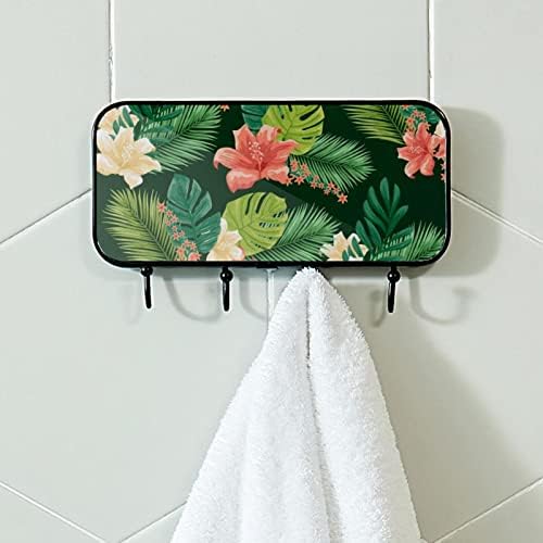 Држач за пешкири на лајтни, монтиран решетка за пешкири за бања, бања бањарка облека облечена палто, тропска шема за бања за бања