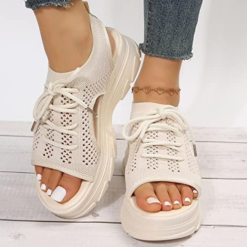 Камемир сандали жени облечени летни женски сандали се лизгаат на платформата ортотични чевли за прошетки Флип апостолки