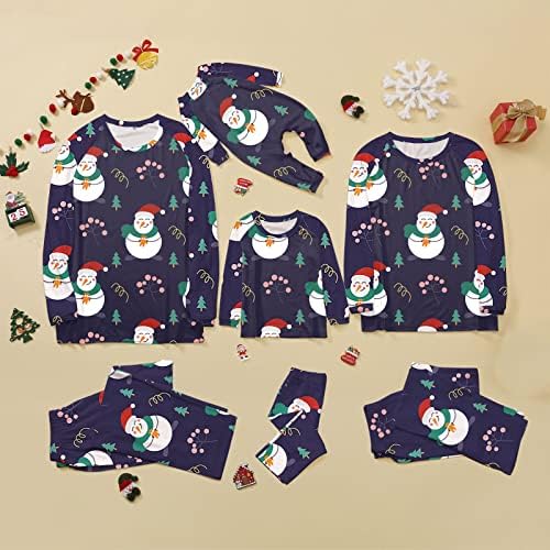 2023 Совпаѓање на Божиќните пижами за семејни Божиќ со долги ракави Бафало карирани панталони удобни Божиќни совпаѓања за возрасни за возрасни