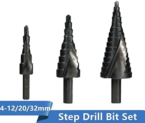 Пикис чекор вежба бит 4-12/20-32мм обложена алатка за дупчење метал метал метал дупка за чекори за чекори за вежбање бит 1SET 1SET