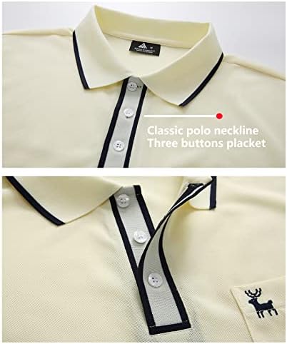 OneDog Mens Polo Burter Short Sports Sports Working Withing лето редовно вклопување во тениска кошула за голф Поло