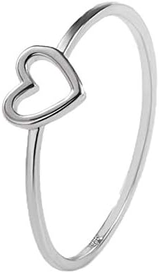 Во облик на жена свадбени прстени срцеви накит подарок пријател мода за прстени што одговараат на прстените прилагодливи