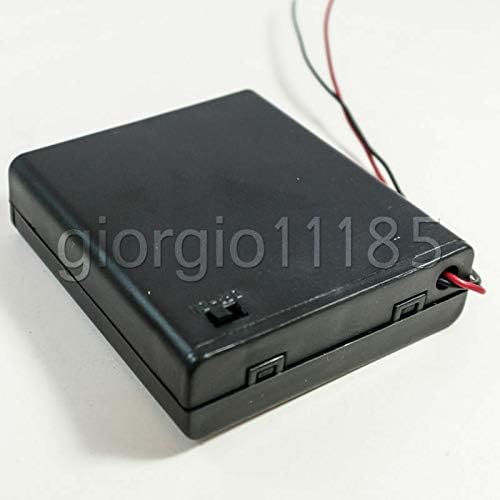 2 парчиња кутија за држач за батерии w/жица 4 x AA 6V прекинувач
