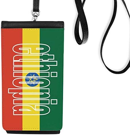 Етиопија Земја на знамето име Телефонска чанта што виси мобилна торбичка црн џеб