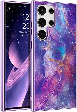 Duedue Samsung Galaxy S23 Ultra Case, сјај во темната маглина, тенок капакот на вселената хибриден тврд компјутер, анти -лизгачки шок -отпорен