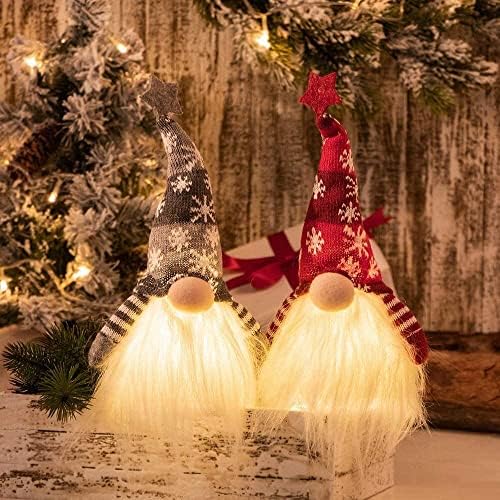 Masiledy 15 Осветлен Божиќен гном, рачно изработен кадирански скандинавски шведски том, осветли елф играчки за одмор, батерија управувана