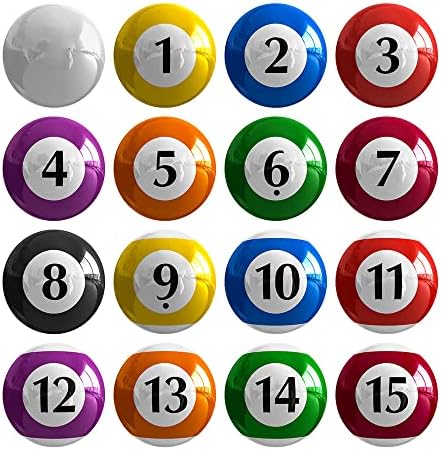 Билиард топки базени топки Билиард сет - Делукс 2-1/4 Големина на регулатива Комплетен сет од 16 професионални топка сет, додатоци