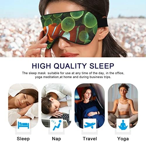 Unisex Sleep Eye Mask Mask кловн-риба-тропска риба-nemo ноќна маска за спиење удобно покритие на сенка за спиење на очите