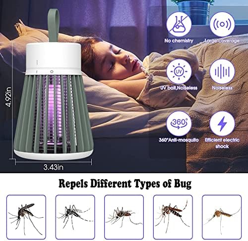 Direder Bug Zapper Rechargeable Commation и Fly Killer Indoor Light со висечка јамка Електрична убиствена ламба преносна USB LED стапица