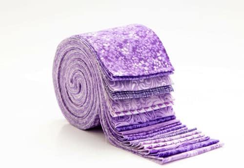 1 Сет 18 Парчиња 2.5 Ткаенина Пресечена Желе Ролна Сите Виолетова Боја Памучни Ватиран ленти | АА105ДЛ