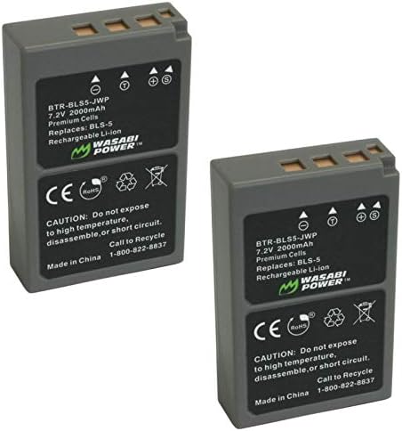 Батеријата Wasabi Power за Olympus BLS-5, BLS-50, PS-BLS5 & E-420, E-450, E-600, E-620, PEN E-P1, E-P2, E-P3, E-PL1, E-PL3, E-PM1,