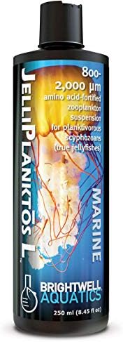 Brightwell Aquatics Jelliplanktos L-Зоопланктон суспензија за хранење медуза, збогатена со аминокиселини, 800-200 големина на микрометар,