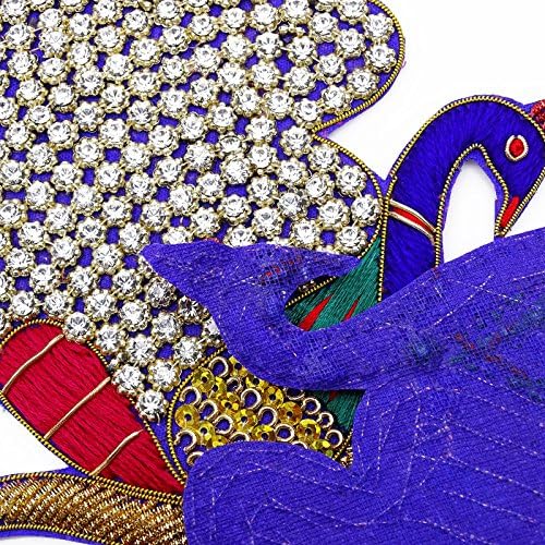 Разнобојно паун аплицира декоративно занаетчиство за снабдување со индиски апликации 1 пар