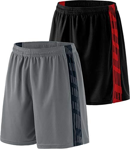 Атлио 1, 2 или 3 пакувања Активни шорцеви за кошарка за кошарка, спортски тренинзи за теретани, атлетски шорцеви со брза мрежа со џебови