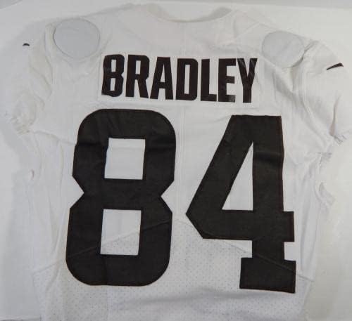 2021 Кливленд Браунс ja'marcus bradley #84 игра користеше бела вежба Jerseyерси 38 4 - Непотпишана игра во НФЛ користена дресови