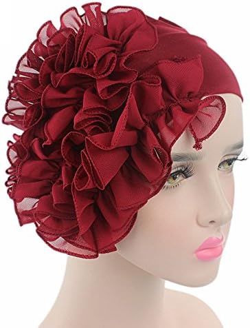 Womenените цветни гравчиња цврста боја на глава за жени за жени гроздобер турбан капа удобна лесна руфла муслиманска глава
