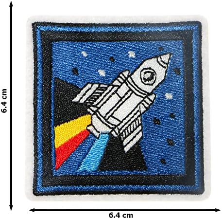 JPT - вселенски брод во Galaxy Space Rocket Stars Симпатична цртана филм извезена апликација железо/шиење на закрпи значка симпатична