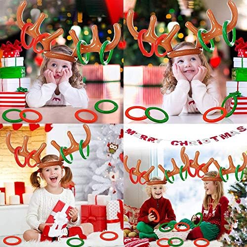 Косими 4 Постави надувување на ирваси на надувување на ирваси прстени за прстен игра божиќна забава игри прстен кука игра за деца возрасни семејство
