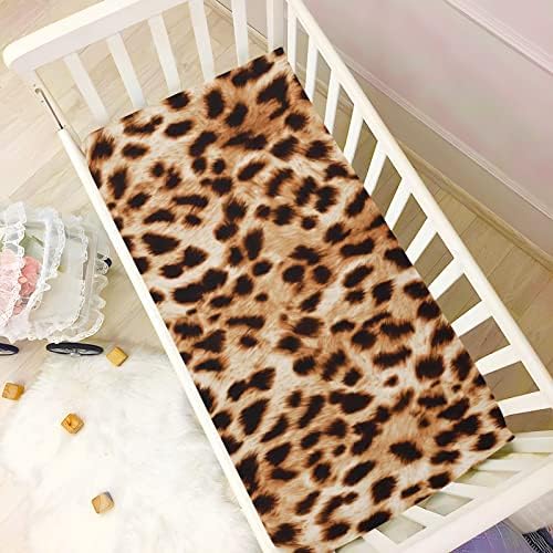Алаза Леопард гепард за печатење на креветчиња за печатење на креветчиња опремени за бебиња за момчиња Девојче, стандардна големина