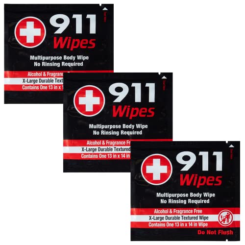 911 ВИПЕС - Влатно бришење на тешки х -големи - хипоалергично, без алкохол, без алое, без мирис - пакет со примероци 3