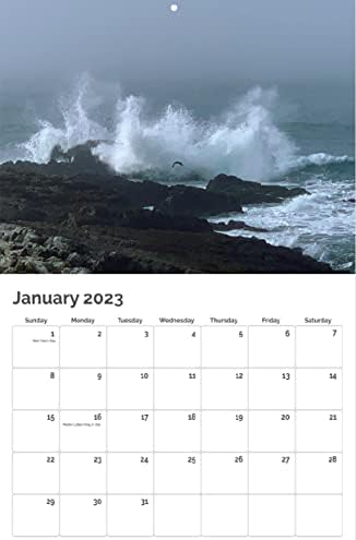 2023 Ѕид Календар 12 Месец | Океан, Песок, Сонце &засилувач; Бранови | Ѕид Календар 2023 Месечен Ѕид | Виси Календар | Календар Сценографијата