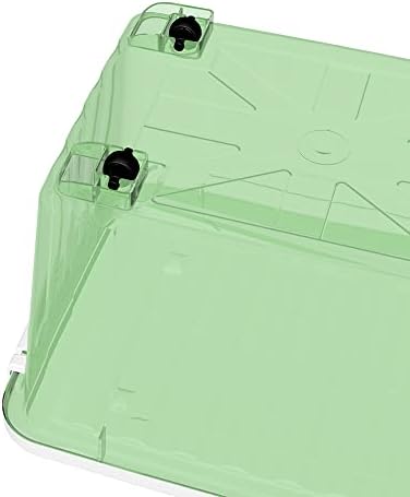 Цетомо 35л*4 Пластична Кутија за Складирање, Проѕирна Зелена, Кутија за Торба, Контејнер За Организирање Со Издржлив Капак И