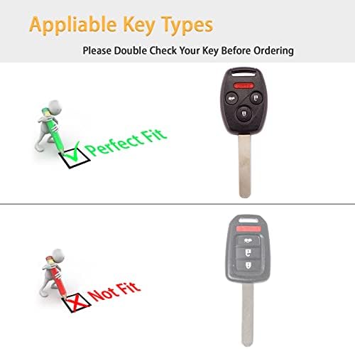 Ekala for Honda Key Fob Cover со клучеви 4 копчиња Силиконски гумени садови за автомобили школки компатибилни со Honda Accord Accord Crosstour